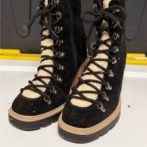 Stylish Black and Cream Women's Boots